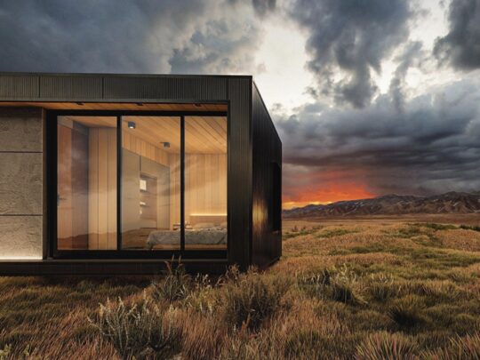 TinyMOD modulo arquitectonico en un paisaje abierto